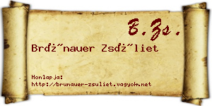 Brünauer Zsüliet névjegykártya